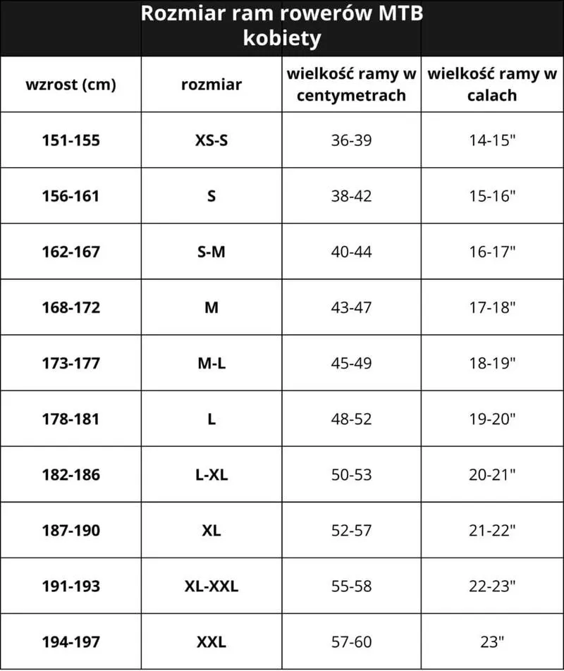 Rozmiar ramy L vs XL